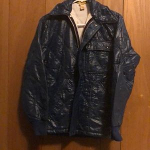 Vintage Goodyear brand, blue, zips up and snaps